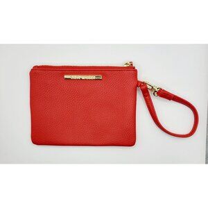 Steve Madden Red Pebble Texture Wristlet Pouch With Gold-Tone Hardware & Zipper